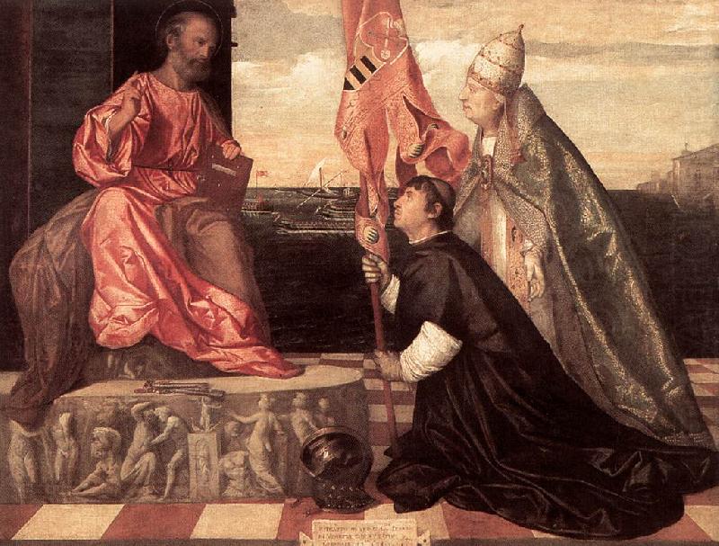 TIZIANO Vecellio Pope Alexander IV Presenting Jacopo Pesaro to St Peter nwt china oil painting image